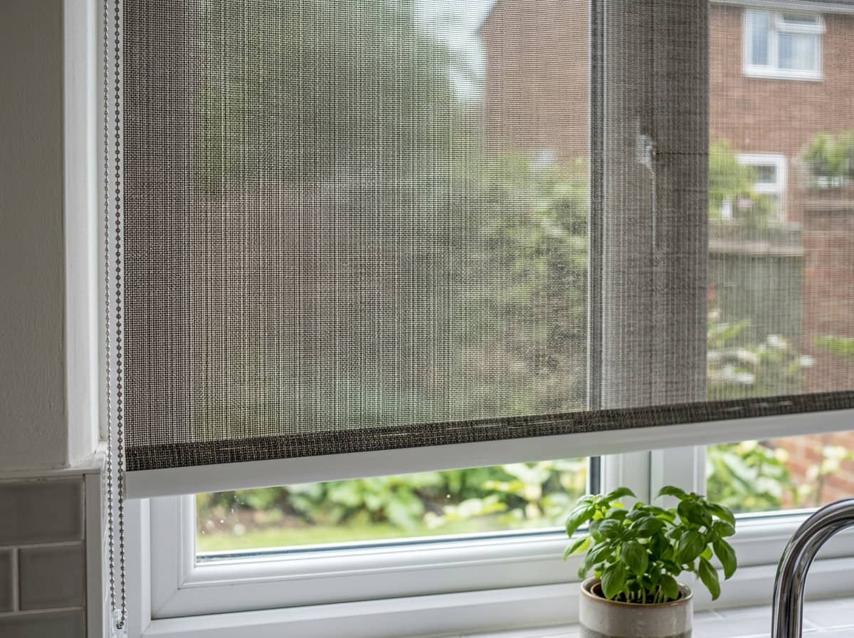 detalle estor screen ventana cocina