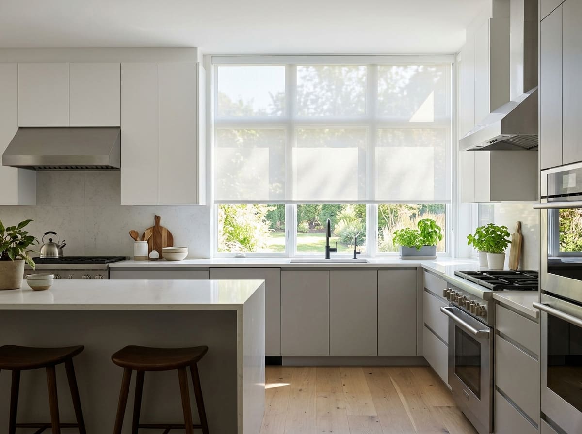 estor enrollable blanco cocina