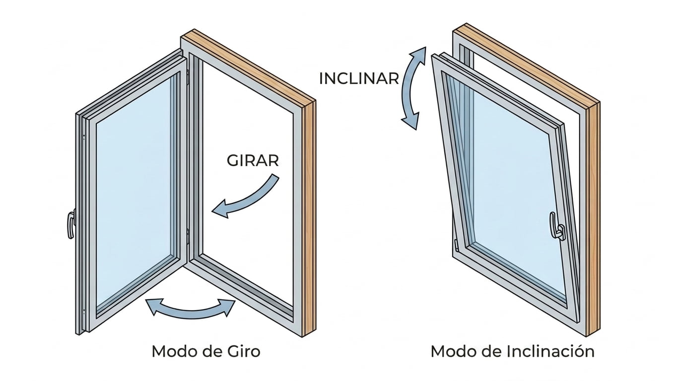 Cómo se abre una ventana oscilobatiente: apertura batiente y basculante